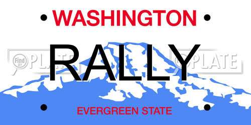 RALLY Washington License Plate