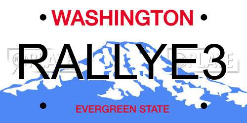 RALLYE3 Washington License Plate