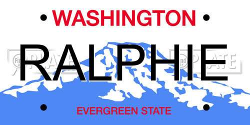RALPHIE Washington License Plate