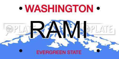 RAMI Washington License Plate