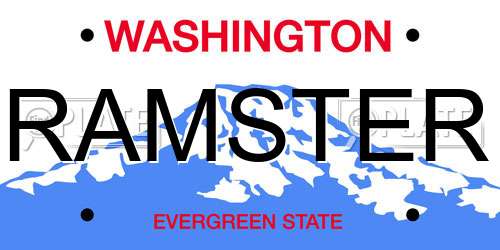 RAMSTER Washington License Plate