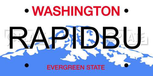 RAPIDBU Washington License Plate