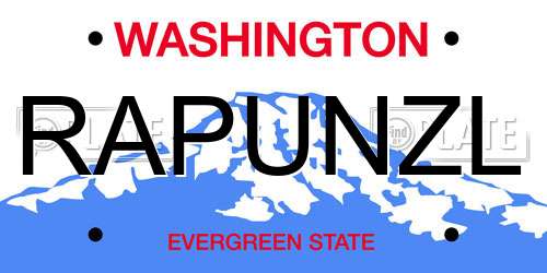 RAPUNZL Washington License Plate