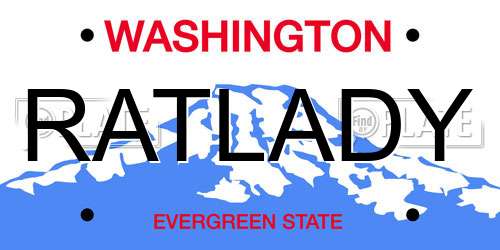 RATLADY Washington License Plate
