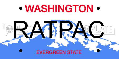 RATPAC Washington License Plate