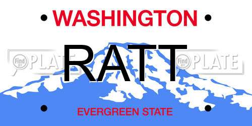 RATT Washington License Plate