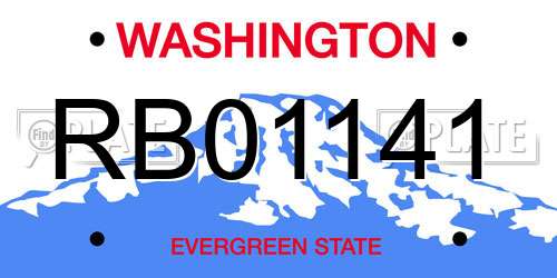 RB01141 Washington License Plate