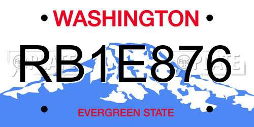 RB1E876 Washington License Plate