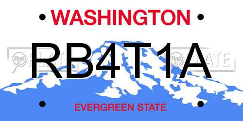 RB4T1A Washington License Plate