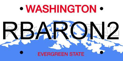 RBARON2 Washington License Plate