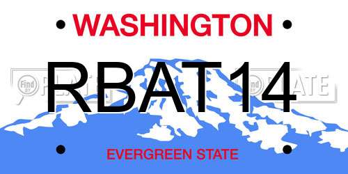 RBAT14 Washington License Plate
