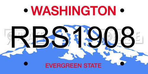 RBS1908 Washington License Plate