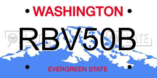 RBV50B Washington License Plate