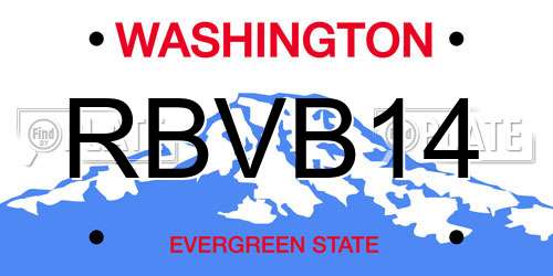 RBVB14 Washington License Plate