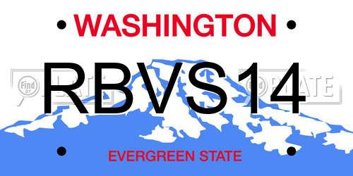 RBVS14 Washington License Plate