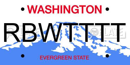 RBWTTTT Washington License Plate