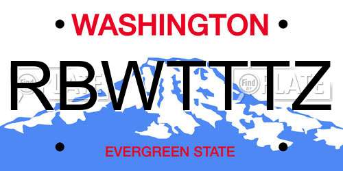 RBWTTTZ Washington License Plate
