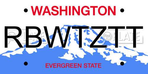 RBWTZTT Washington License Plate