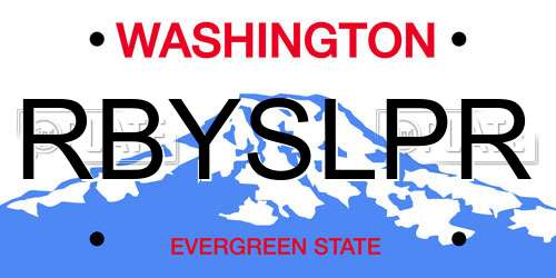 RBYSLPR Washington License Plate