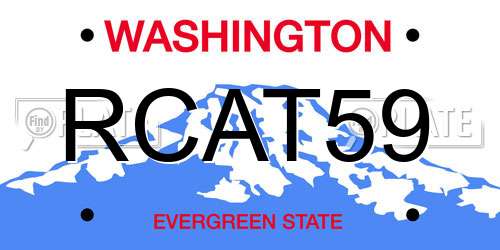 RCAT59 Washington License Plate