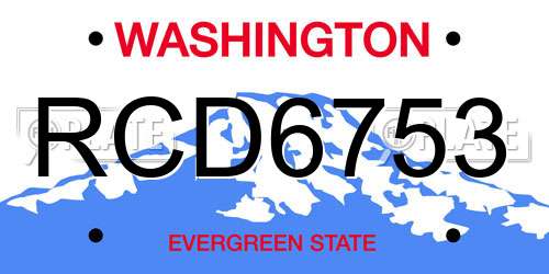 RCD6753 Washington License Plate