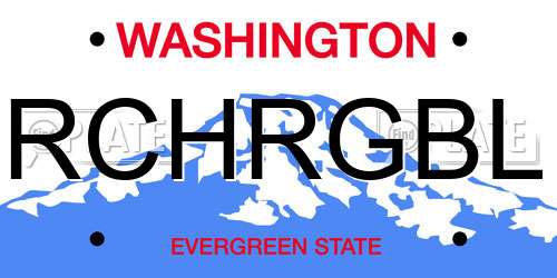 RCHRGBL Washington License Plate