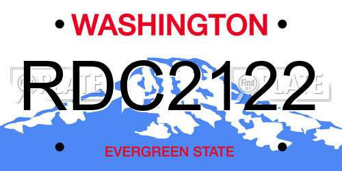 RDC2122 Washington License Plate