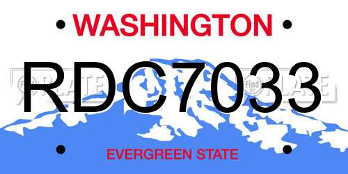 RDC7033 Washington License Plate