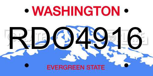 RDO4916 Washington License Plate