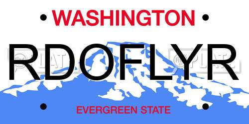 RDOFLYR Washington License Plate