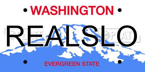 REALSLO Washington License Plate