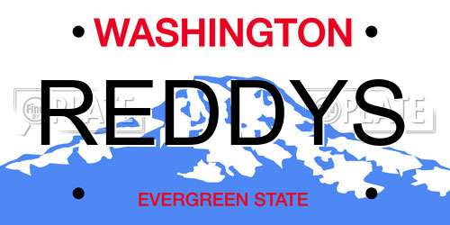 REDDYS Washington License Plate
