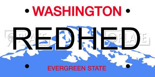 REDHED Washington License Plate