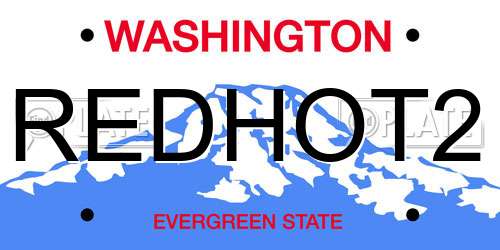 REDHOT2 Washington License Plate