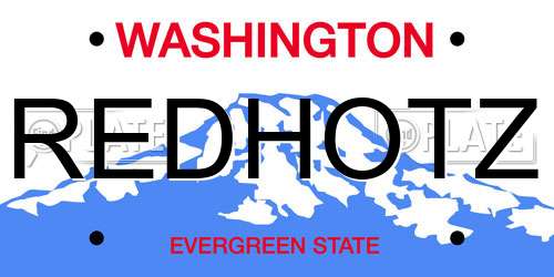 REDHOTZ Washington License Plate