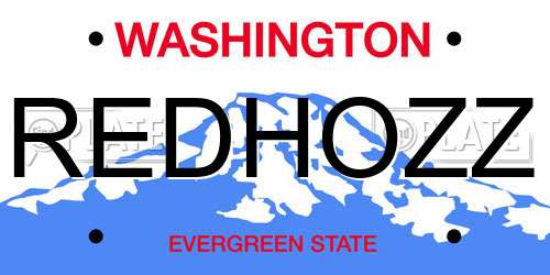REDHOZZ Washington License Plate