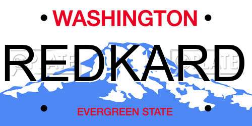 REDKARD Washington License Plate