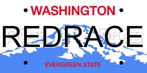 REDRACE Washington License Plate