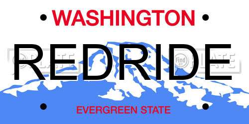 REDRIDE Washington License Plate