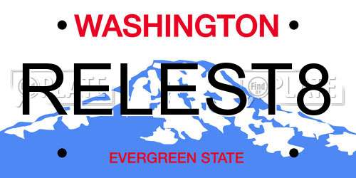 RELEST8 Washington License Plate