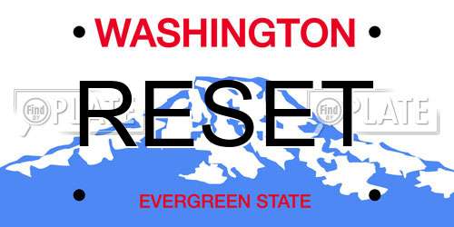 RESET Washington License Plate