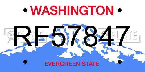 RF57847 Washington License Plate