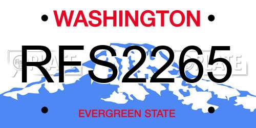 RFS2265 Washington License Plate
