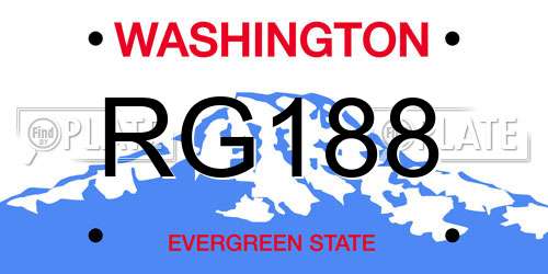 RG188 Washington License Plate