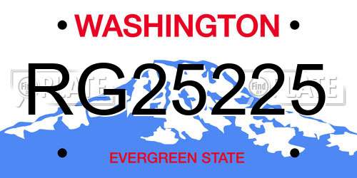 RG25225 Washington License Plate