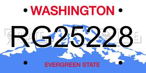 RG25228 Washington License Plate