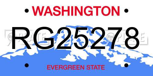 RG25278 Washington License Plate