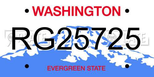 RG25725 Washington License Plate