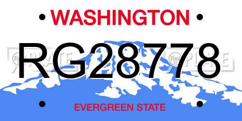 RG28778 Washington License Plate