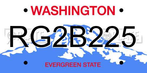 RG2B225 Washington License Plate